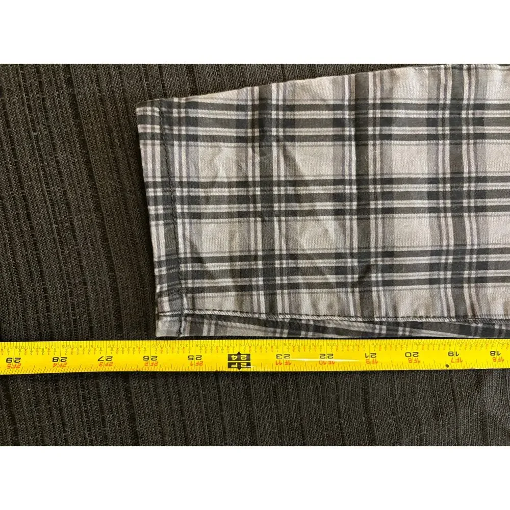 NINE WEST Wm Sz 12 Glasgow Plaid Heidi Pull-On Pants Charcoal Gray & Black - Picture 8 of 8